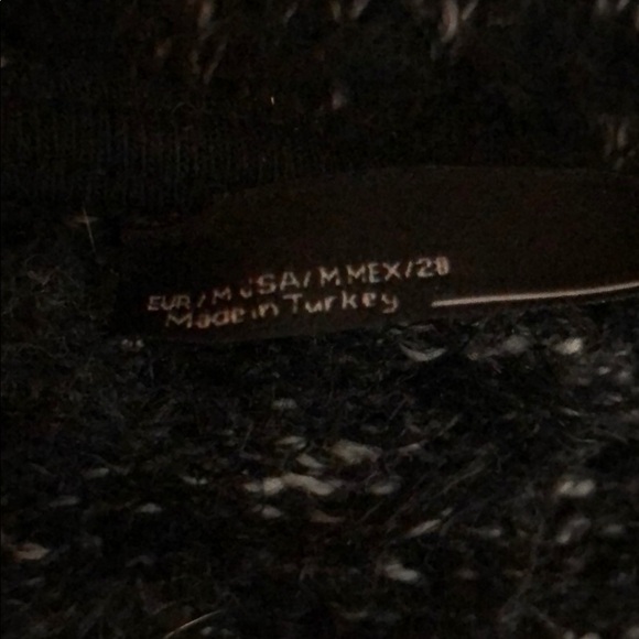 Zara black white fuzzy lace trimmed sweater - Picture 14 of 15